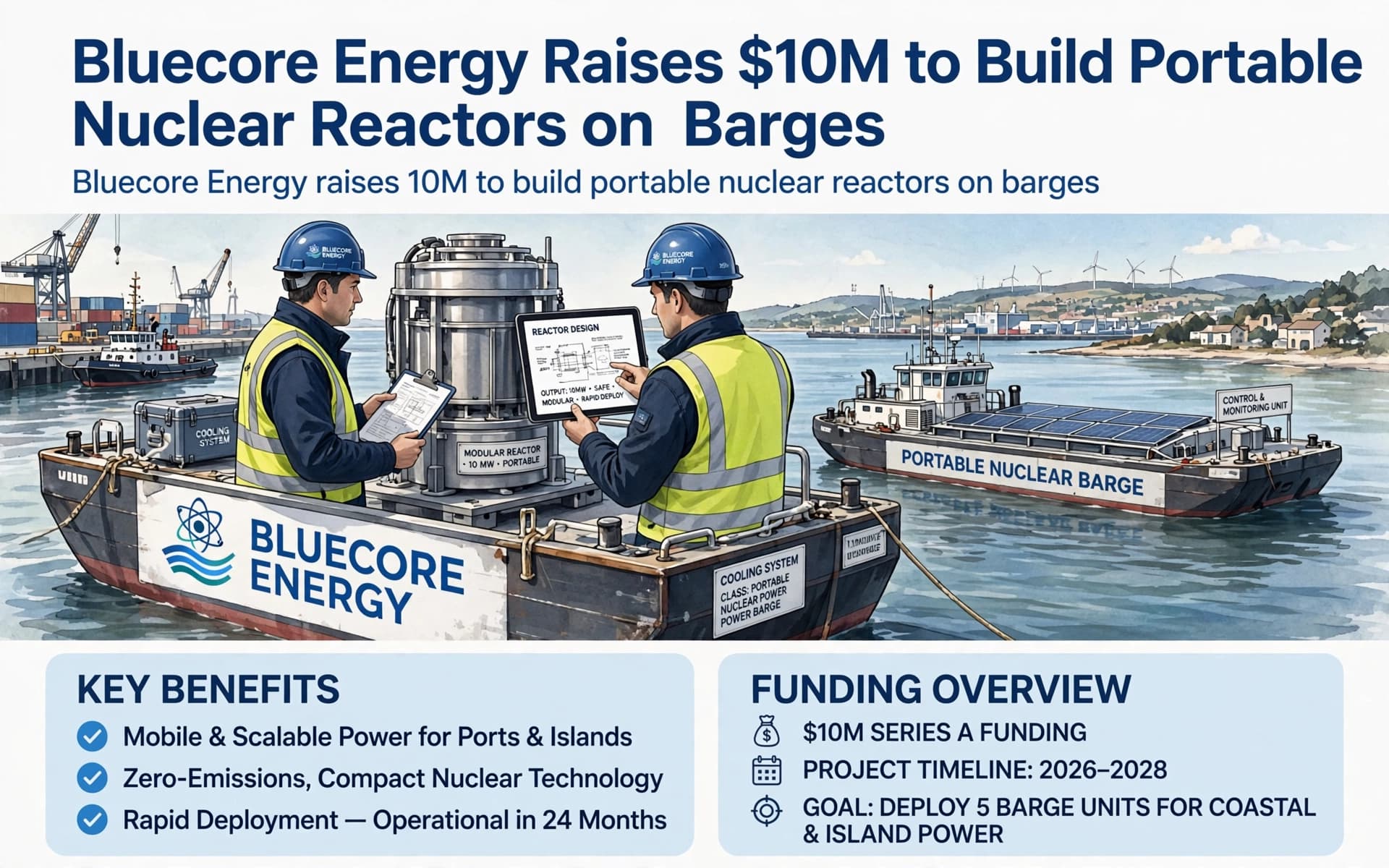 Bluecore Energy Raises $10M to Build Portable Nuclear Reactors on Barges