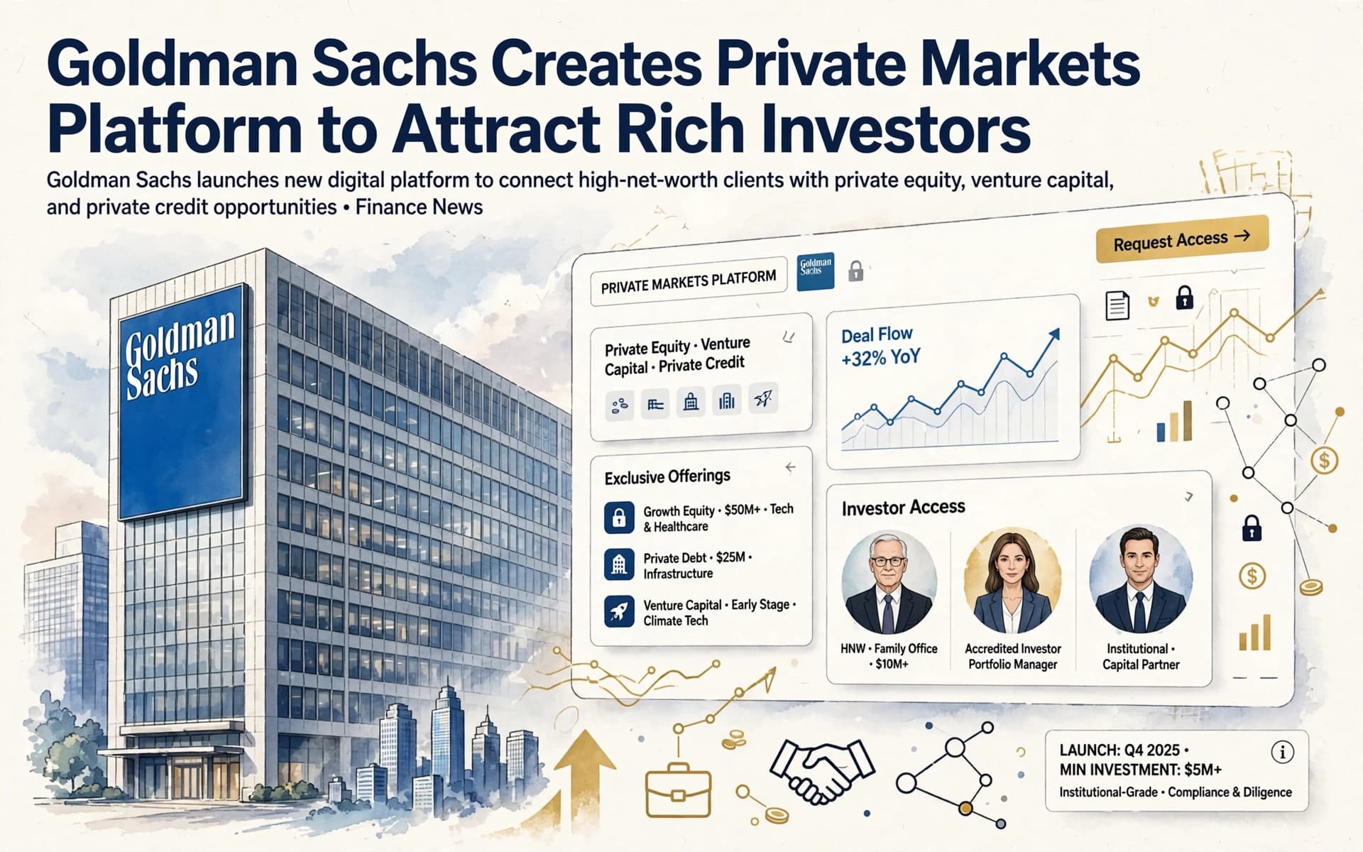 Goldman Sachs Creates Private Markets Platform to Attract Rich Investors