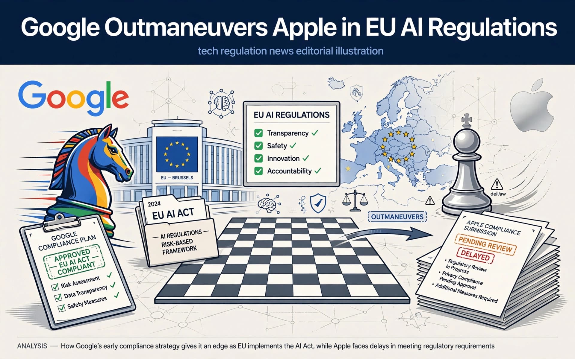 Google Outmaneuvers Apple in EU AI Regulations