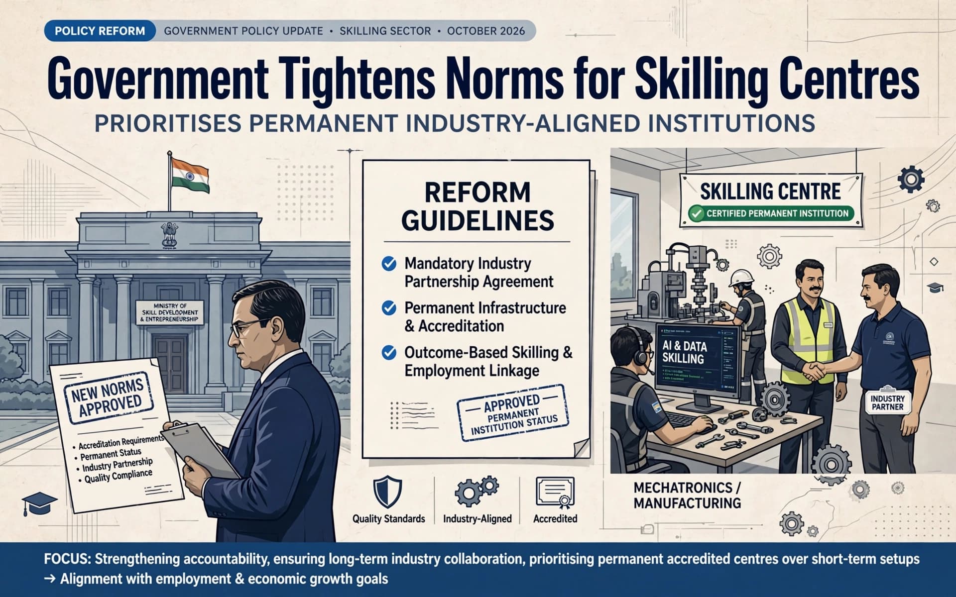 Government Tightens Norms for Skilling Centres, Prioritises Permanent Industry-Aligned Institutions