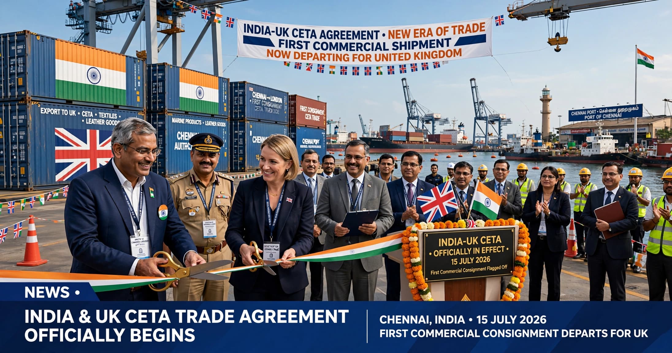 India and UK's CETA agreement officially begins with first commercial consignments flagged off from Chennai