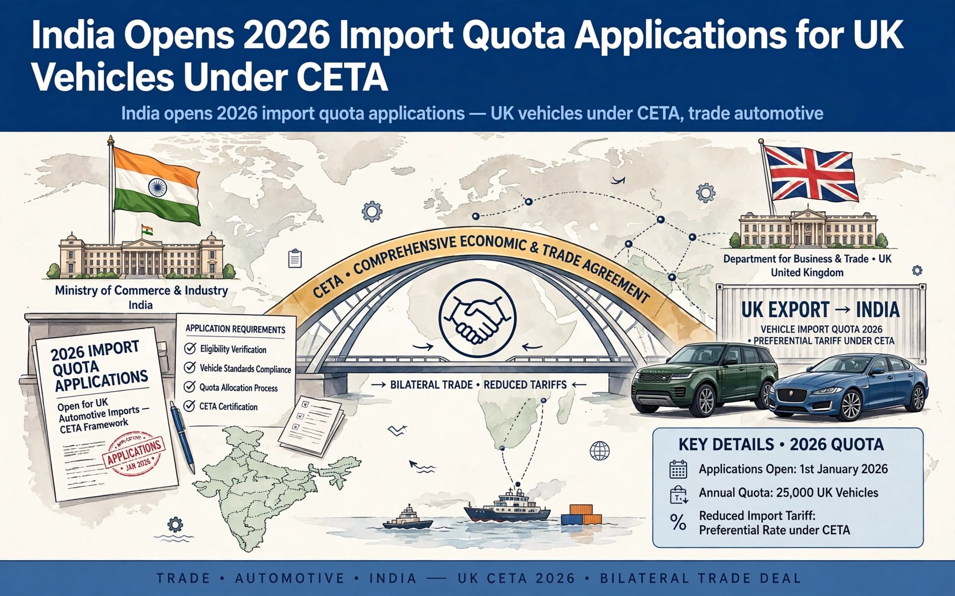 India Opens 2026 Import Quota Applications for UK Vehicles Under CETA