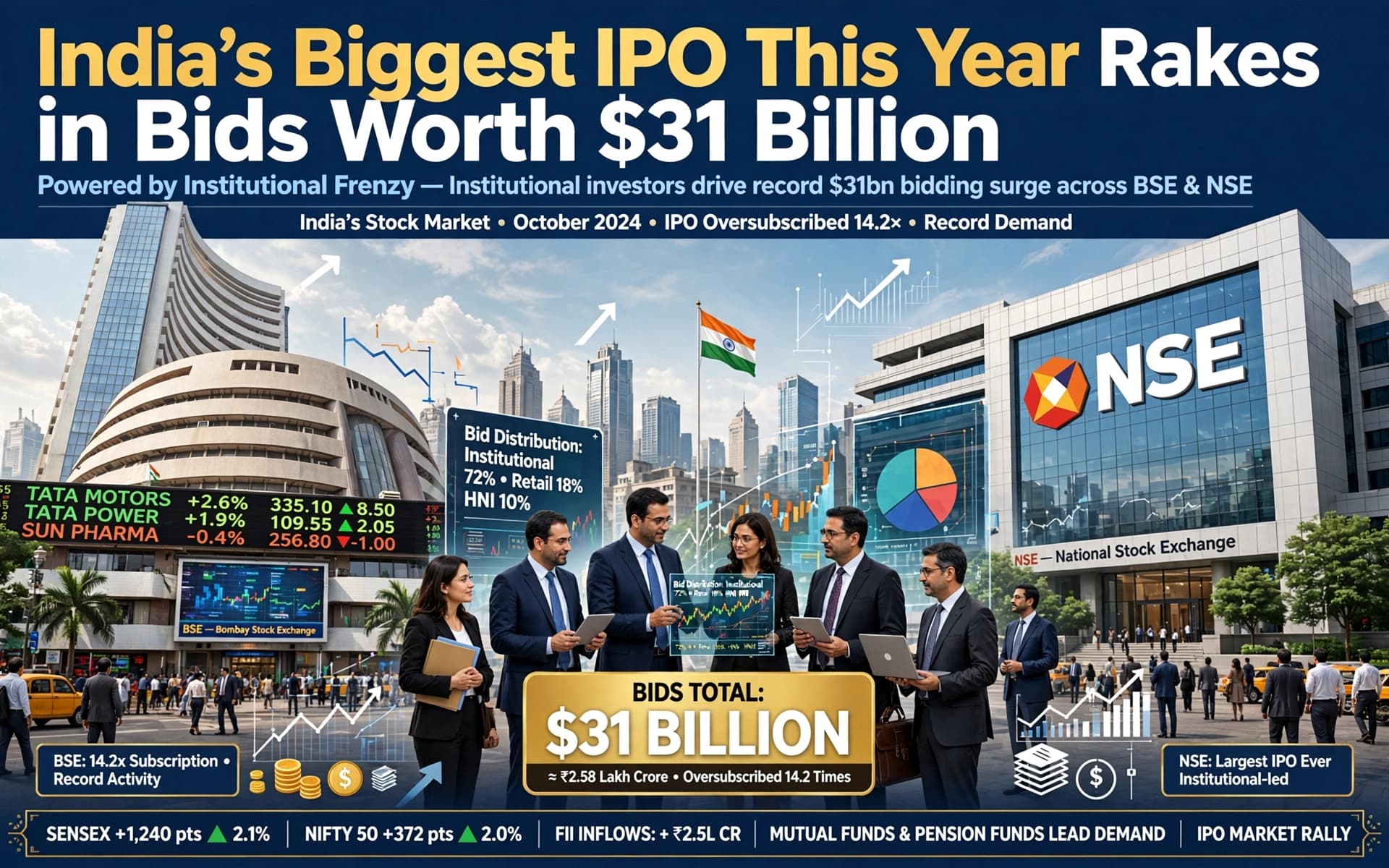 India's biggest IPO this year rakes in bids worth $31 billion, powered by institutional frenzy
