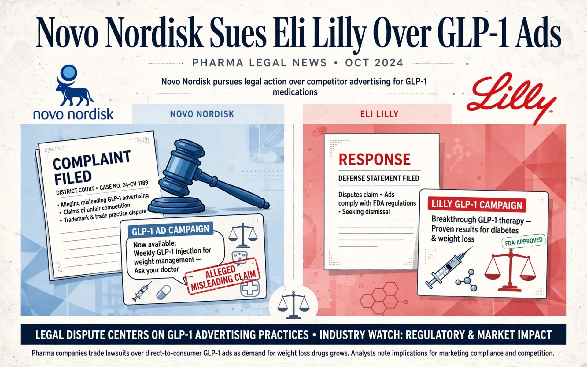 Novo Nordisk Sues Eli Lilly Over GLP-1 Ads