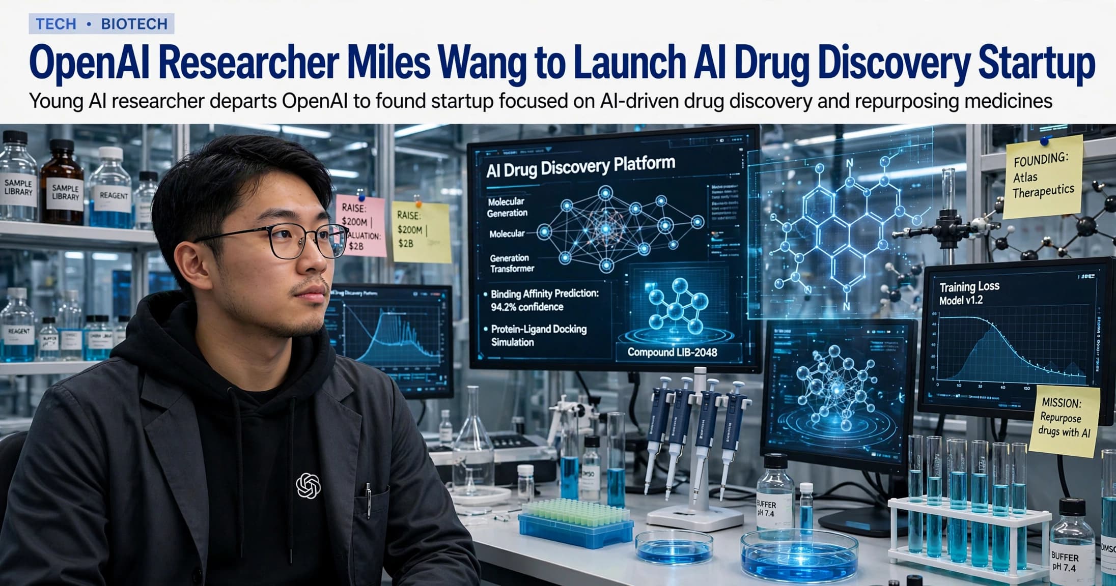 OpenAI Researcher Miles Wang to Launch AI Drug Discovery Startup