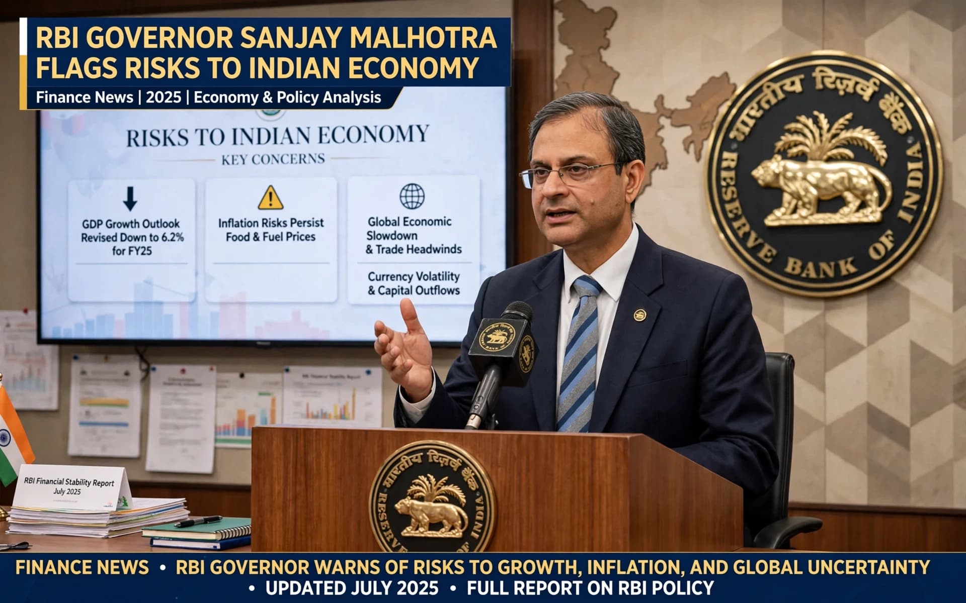 RBI Governor Sanjay Malhotra Flags Risks to Indian Economy