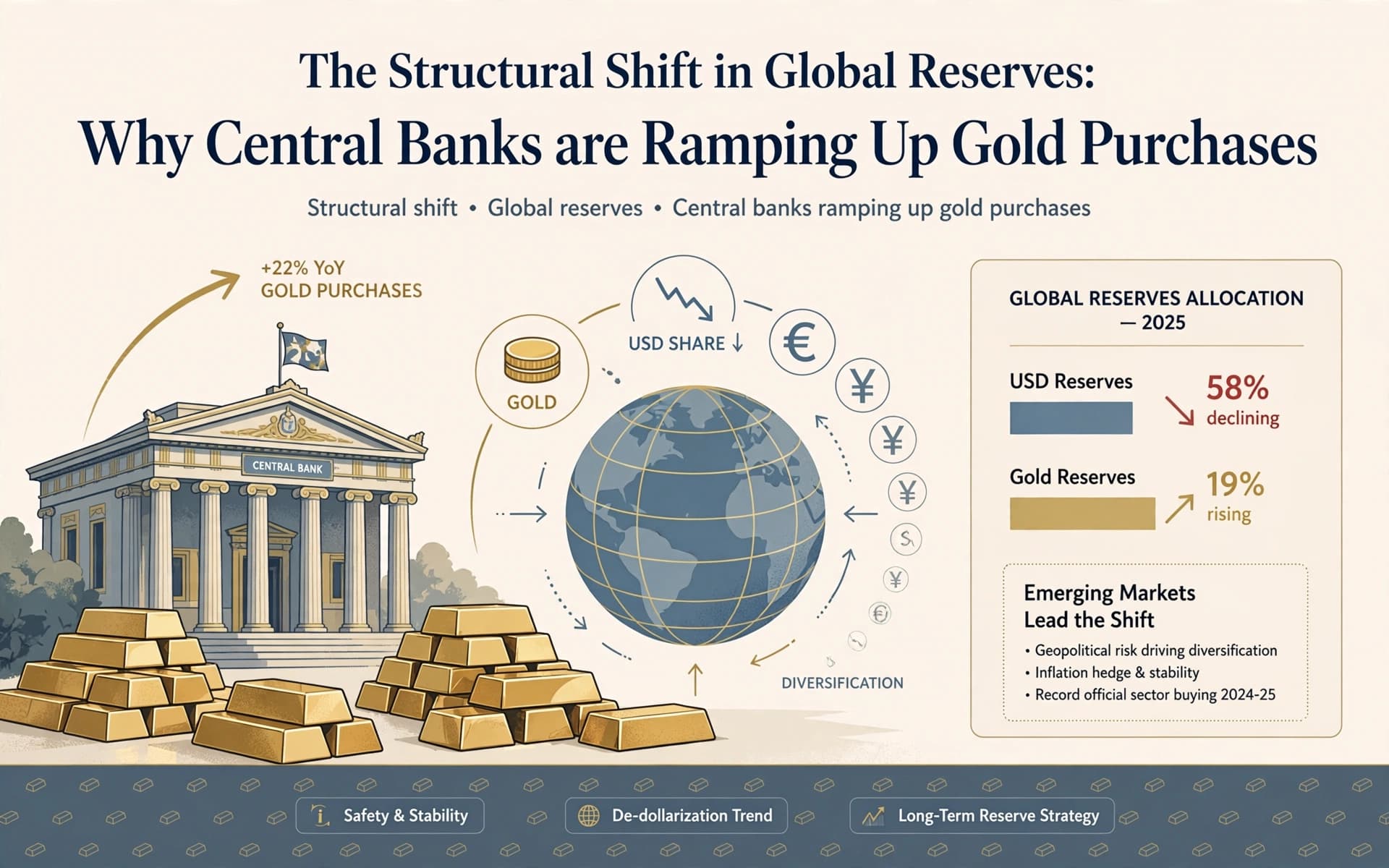 The Structural Shift in Global Reserves: Why Central Banks are Ramping Up Gold Purchases