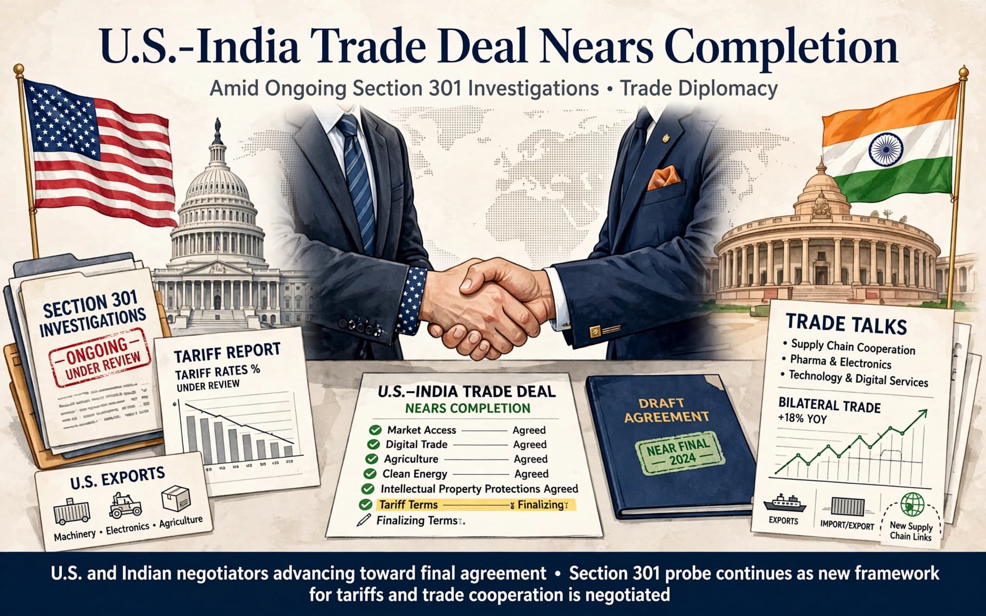 U.S.-India Trade Deal Nears Completion Amid Ongoing Section 301 Investigations