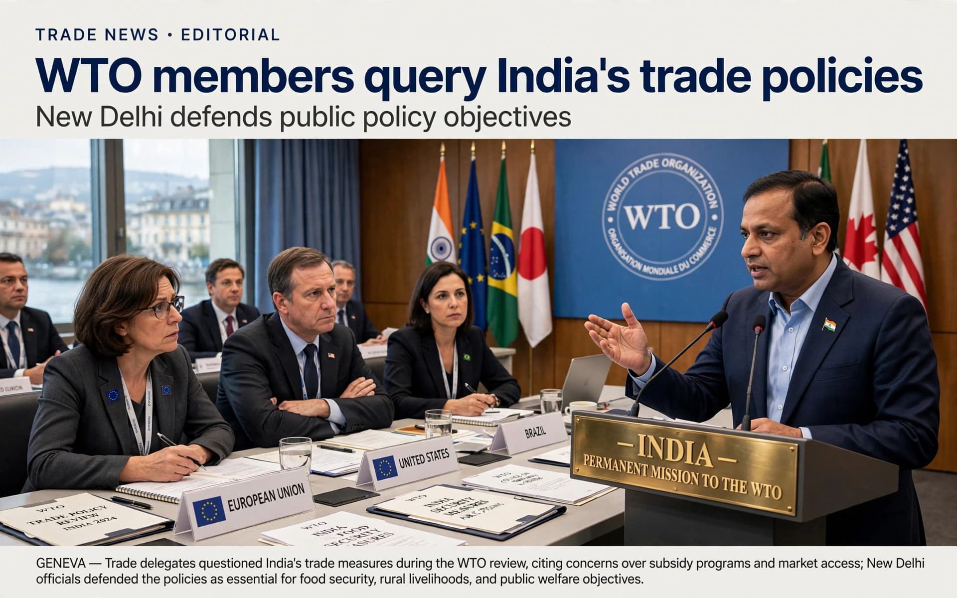 WTO members query India's trade policies, New Delhi defends public policy objectives