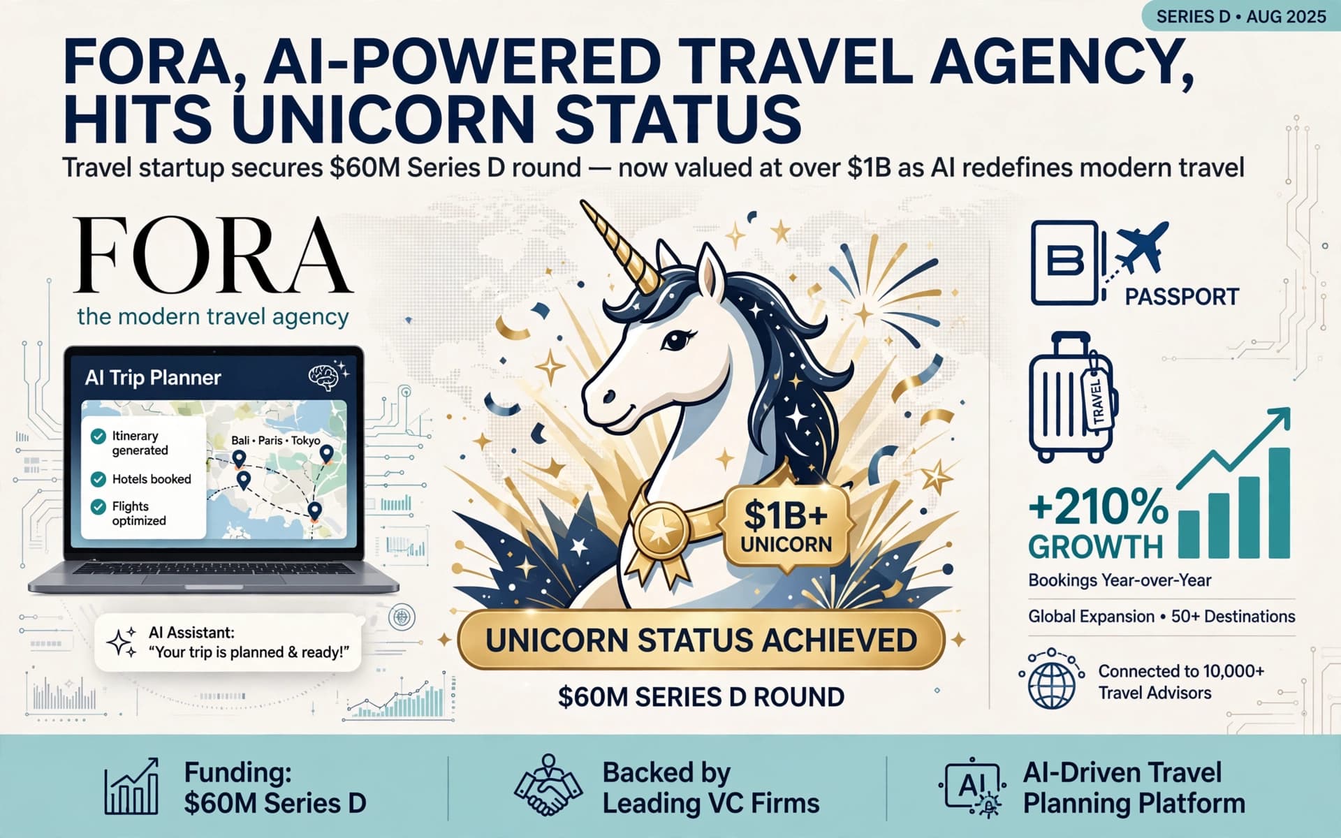 Fora, AI-Powered Travel Agency, Hits Unicorn Status with $60M Series D Round