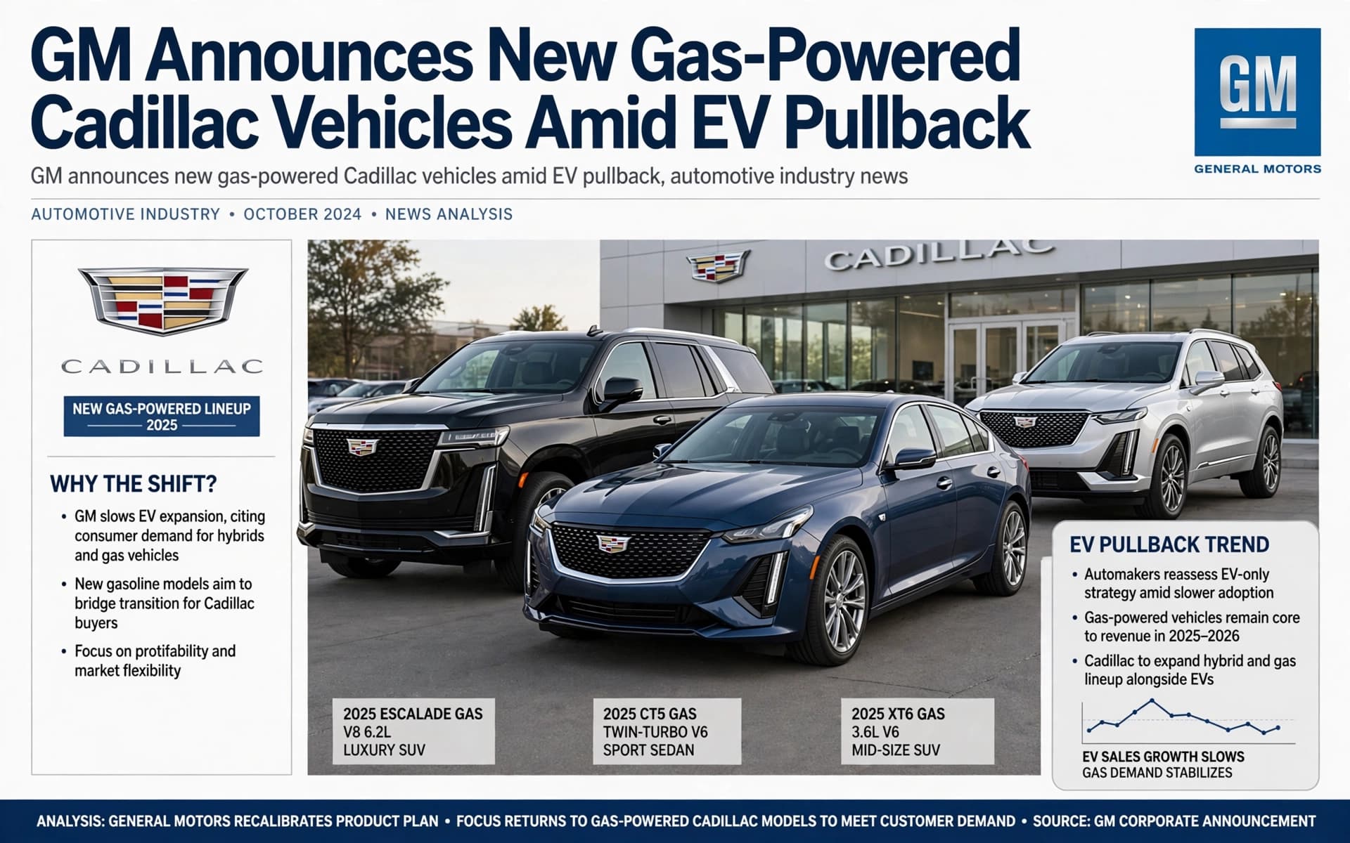 GM Announces New Gas-Powered Cadillac Vehicles Amid EV Pullback