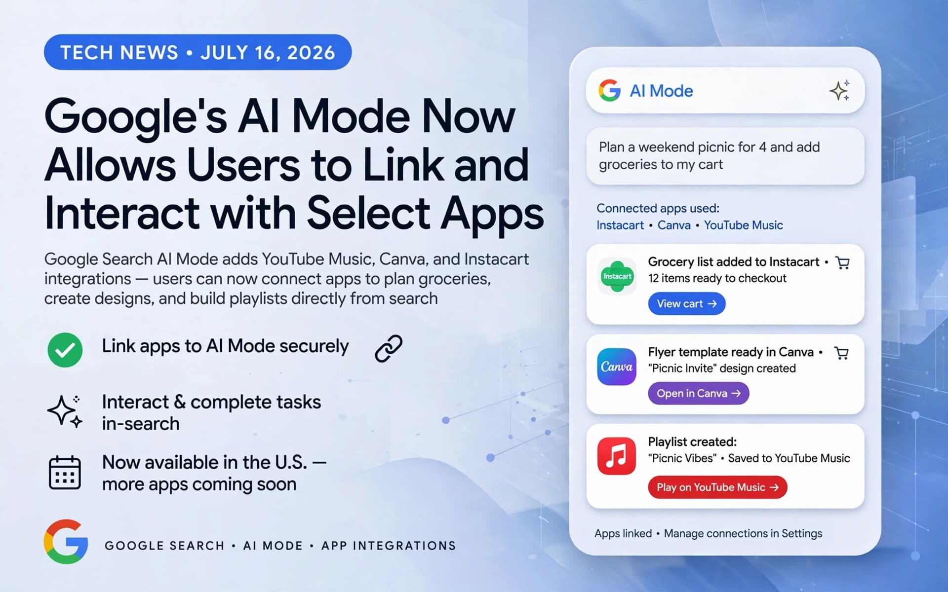 Google's AI Mode Now Allows Users to Link and Interact with Select Apps