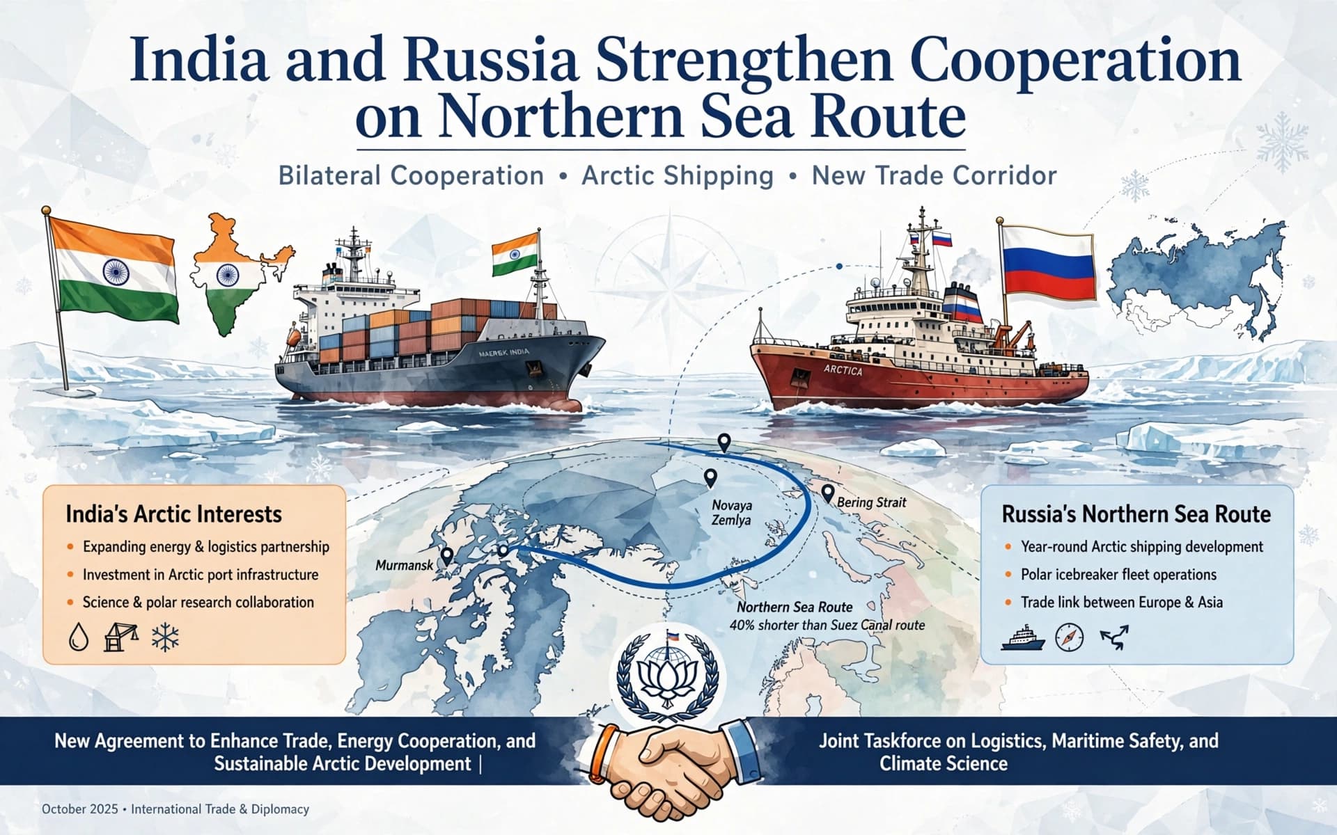 India and Russia Strengthen Cooperation on Northern Sea Route