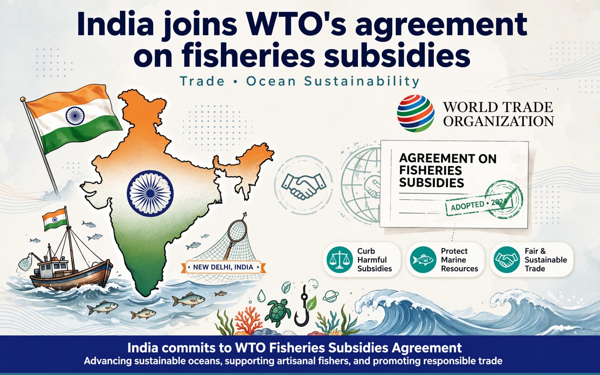 India joins WTO's agreement on fisheries subsidies