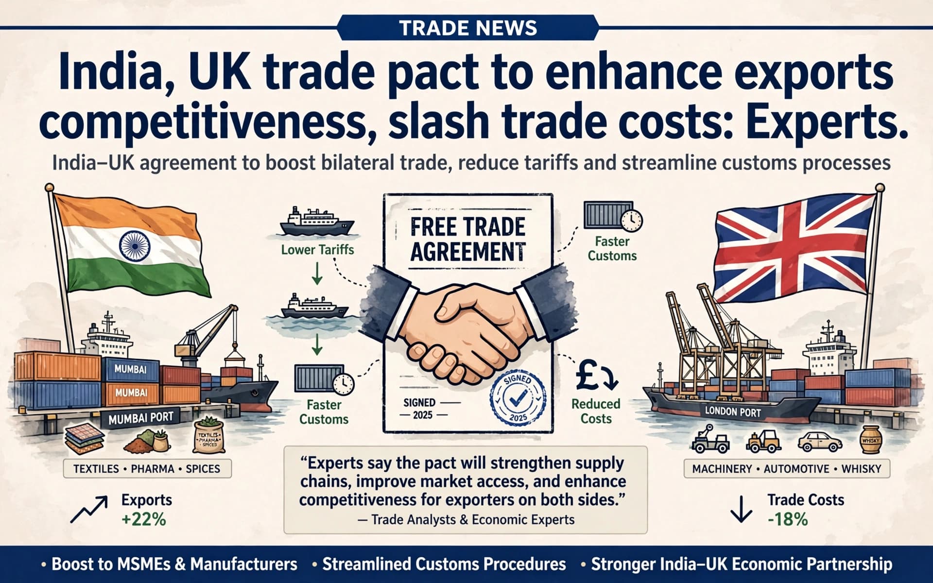 India, UK trade pact to enhance exports competitiveness, slash trade costs: Experts