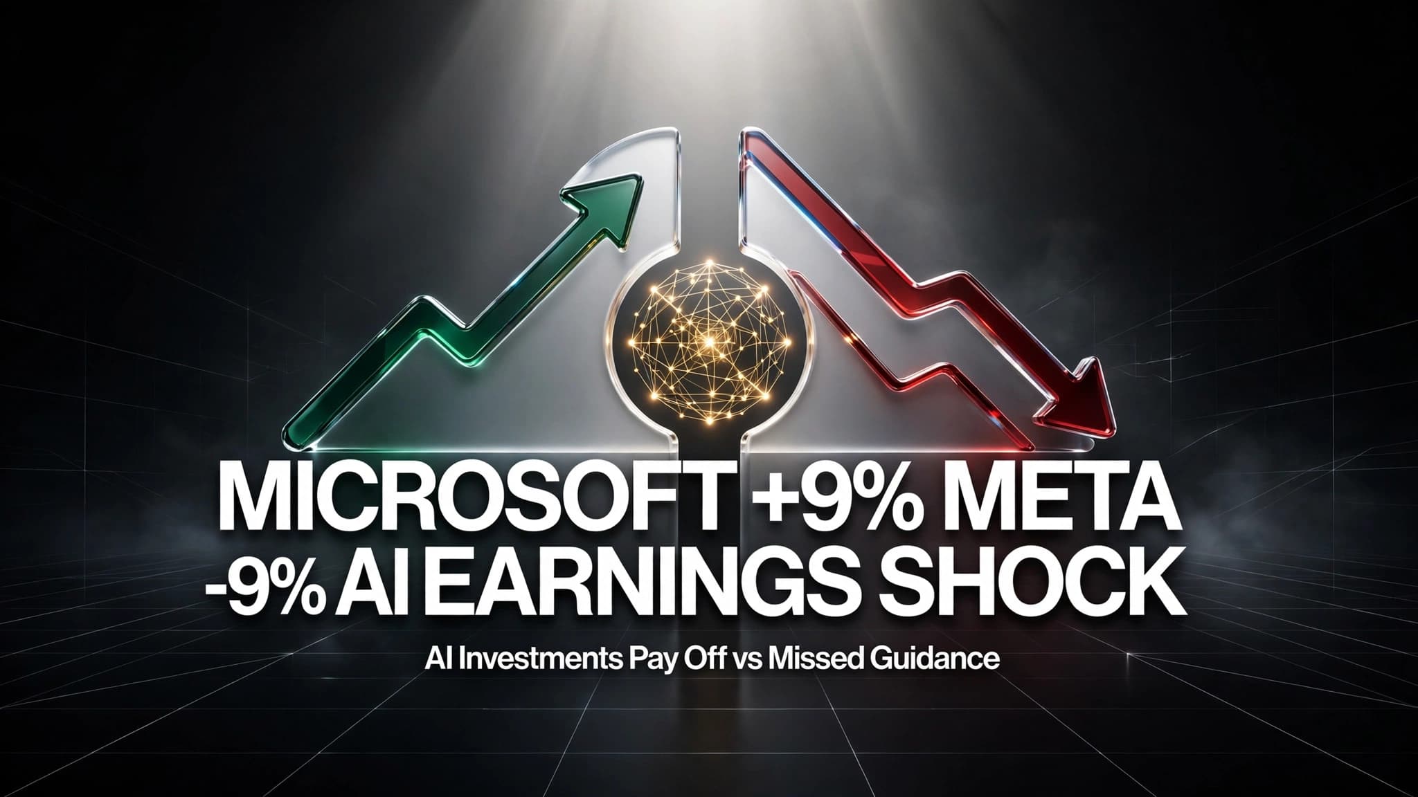 Microsoft Surges 9% as AI Investments Pay Off, Meta Tanks 9% on Missed Earnings and Revenue Guidance