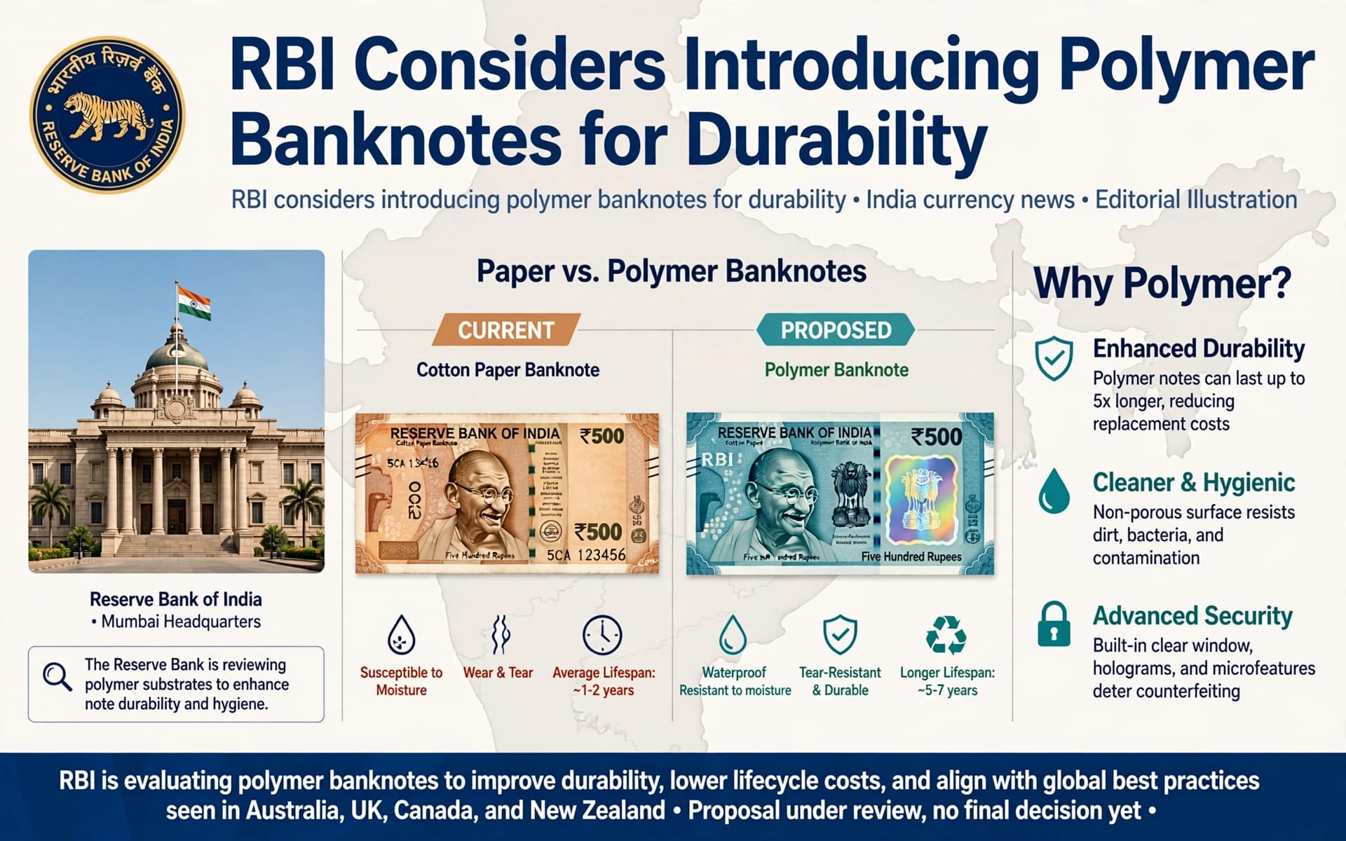 RBI Considers Introducing Polymer Banknotes for Durability