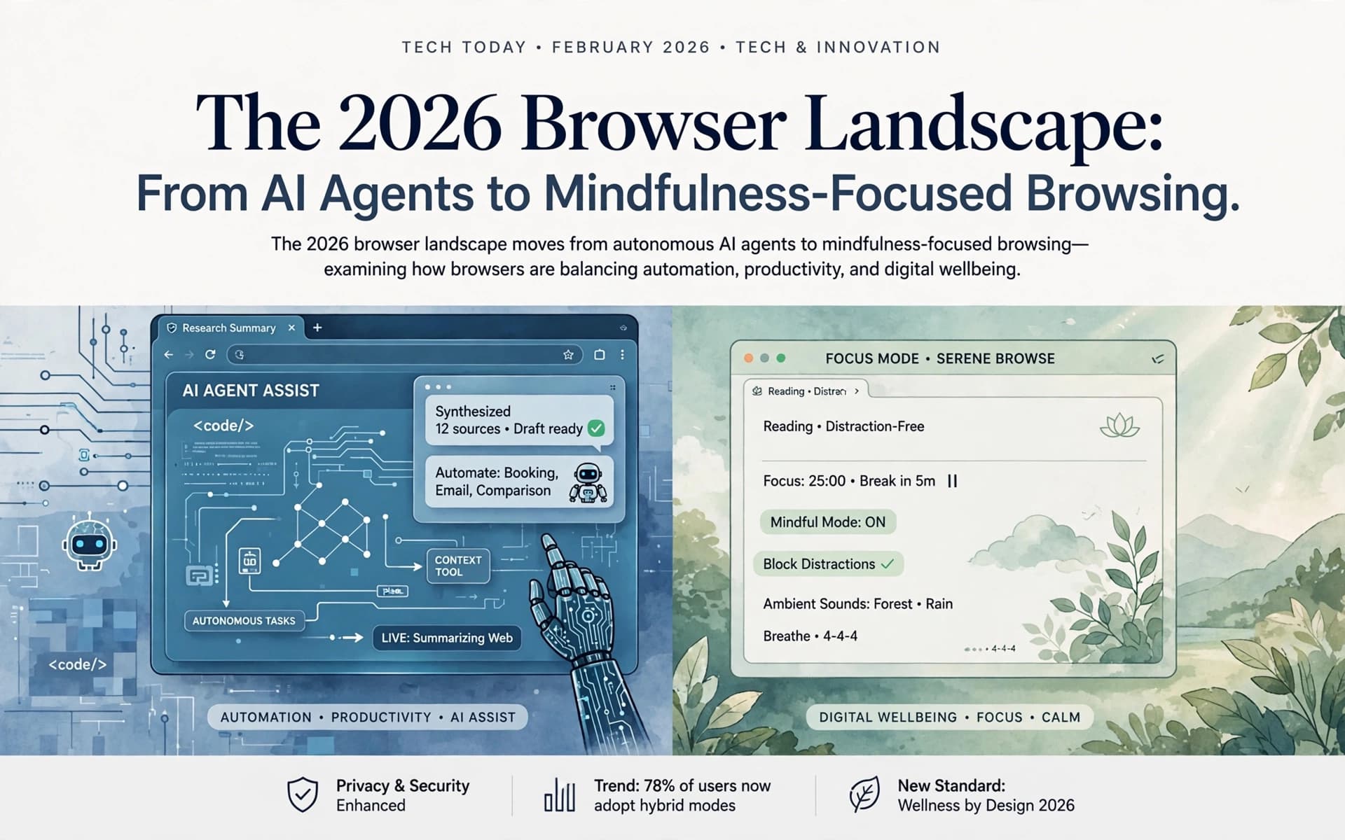 The 2026 Browser Landscape: From AI Agents to Mindfulness-Focused Browsing