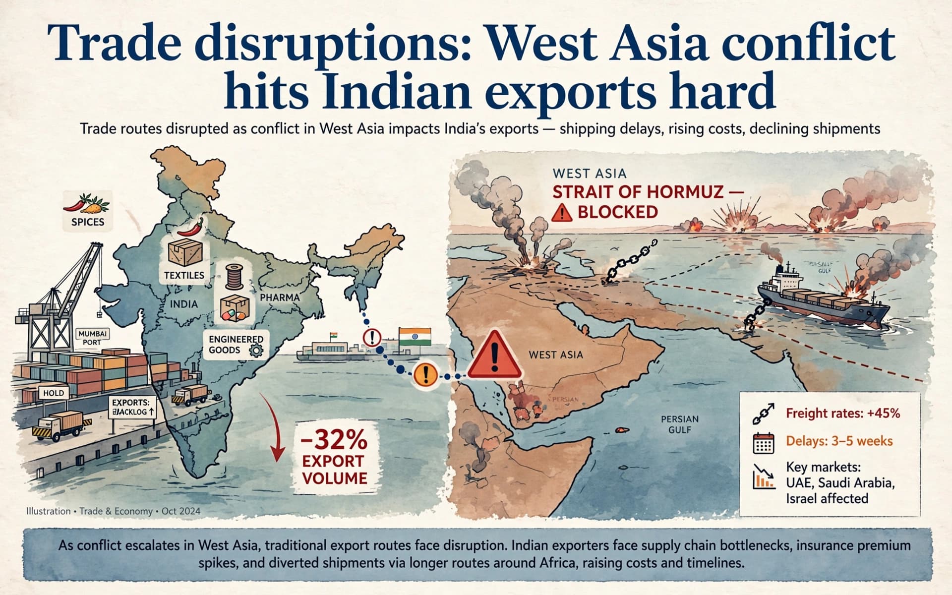 Trade disruptions: West Asia conflict hits Indian exports hard