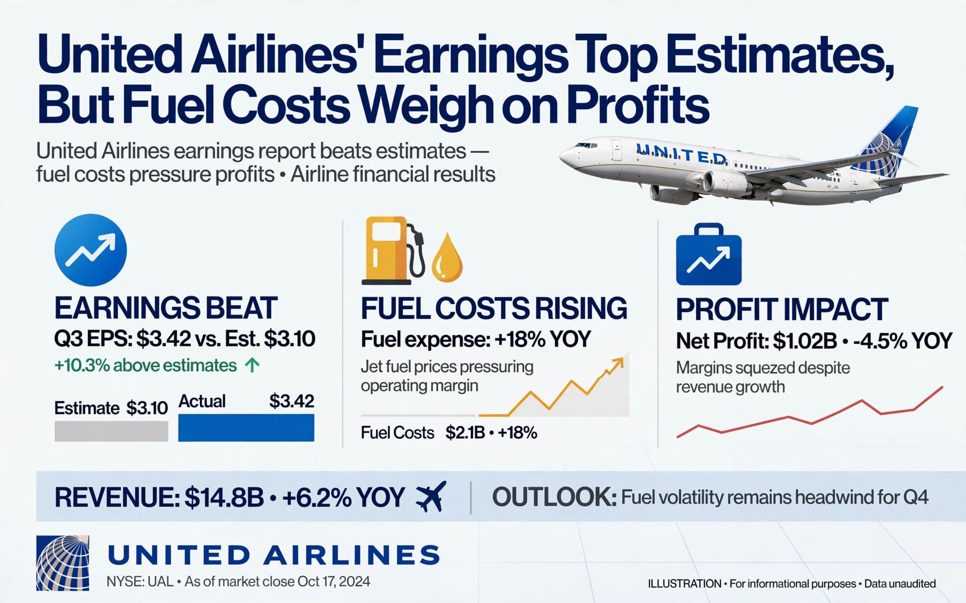 United Airlines' Earnings Top Estimates, But Fuel Costs Weigh on Profits